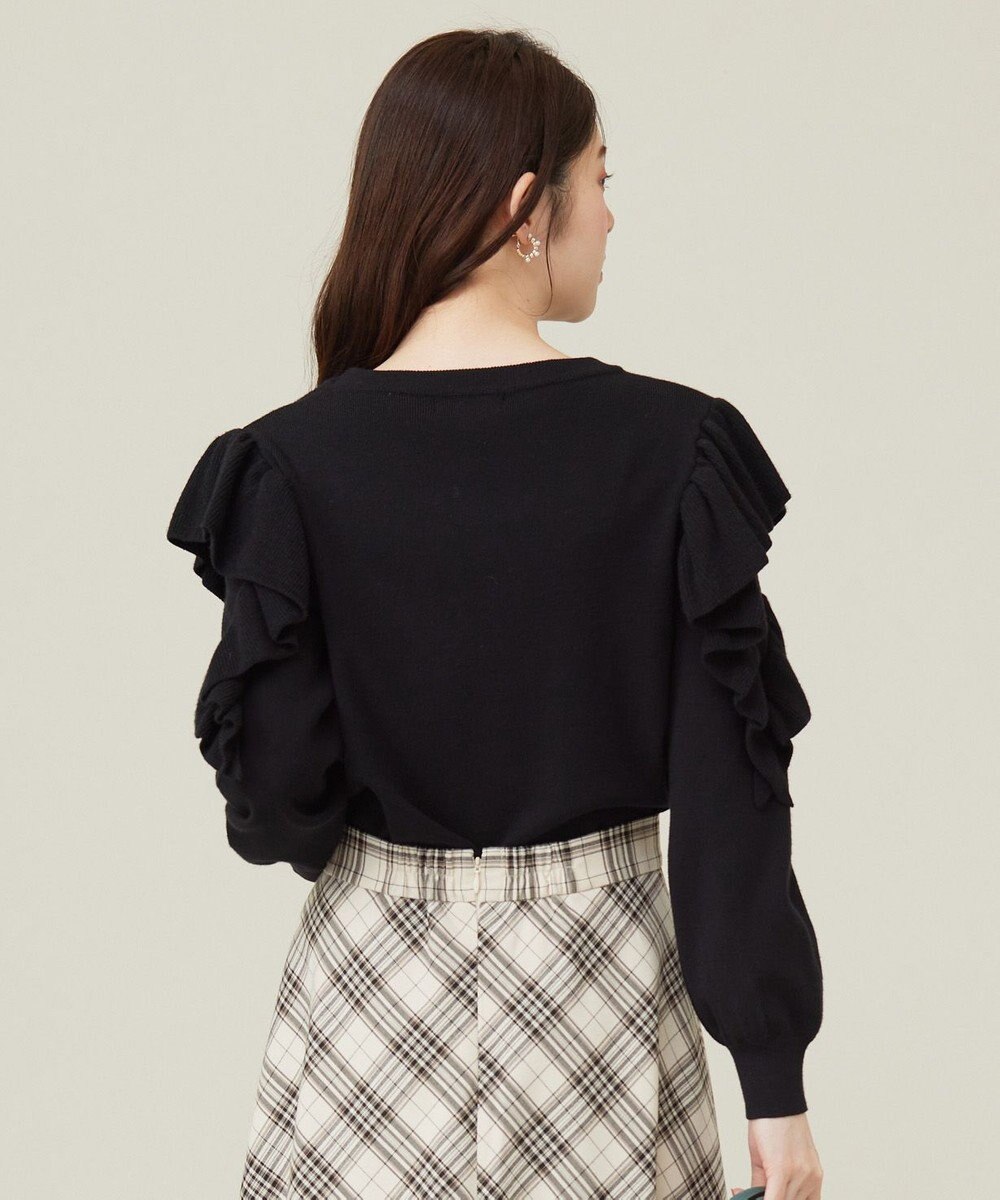 ANY SIS 【洗える】フリルスリーブ ニット 