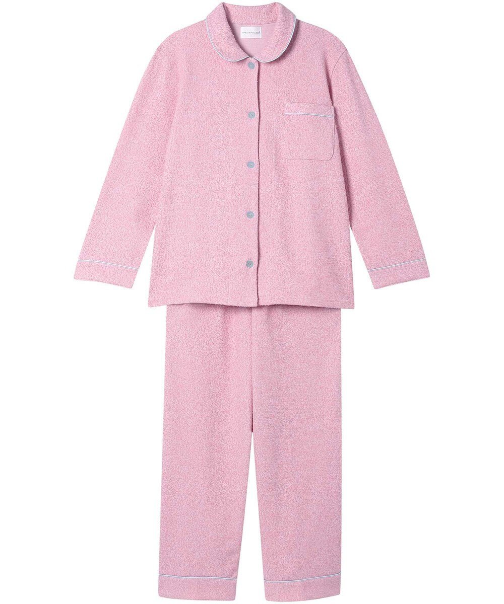 une nana cool 【綿混】カジュアルスラブツィード 長袖開襟パジャマ 