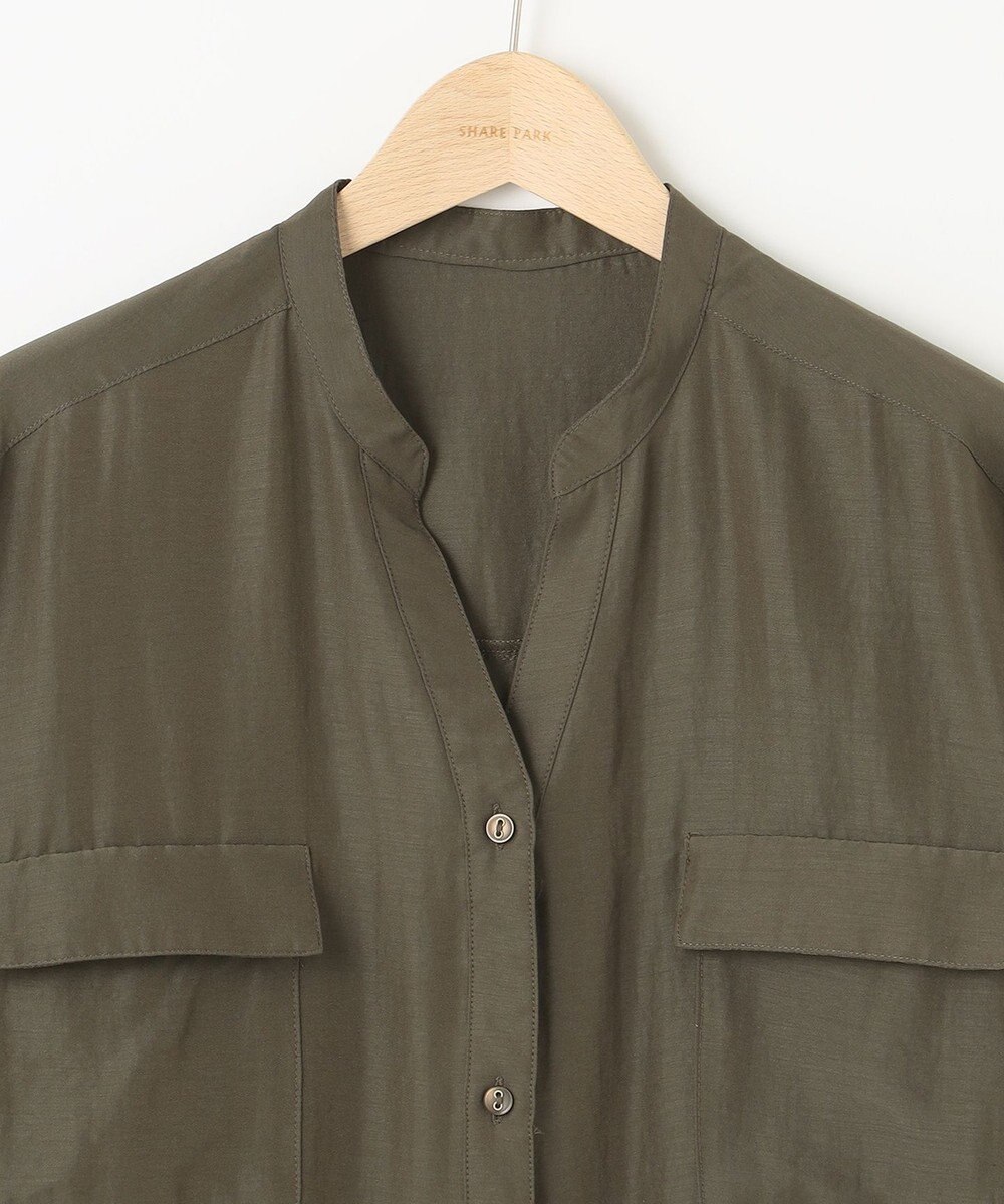 SHARE PARK LADIES 【洗える】ドルマンスリーブサテンシャツ 