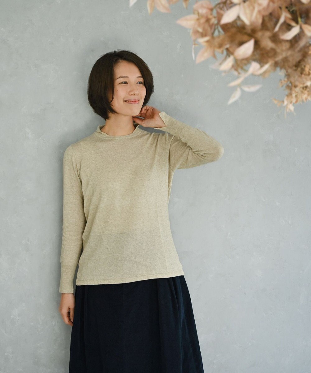 muuc 〈洗えるニット〉〈肌に優しいニット〉〈コットン＆カシミヤ〉〈通年着られるニット〉14Gハイゲージニットプルオーバー 