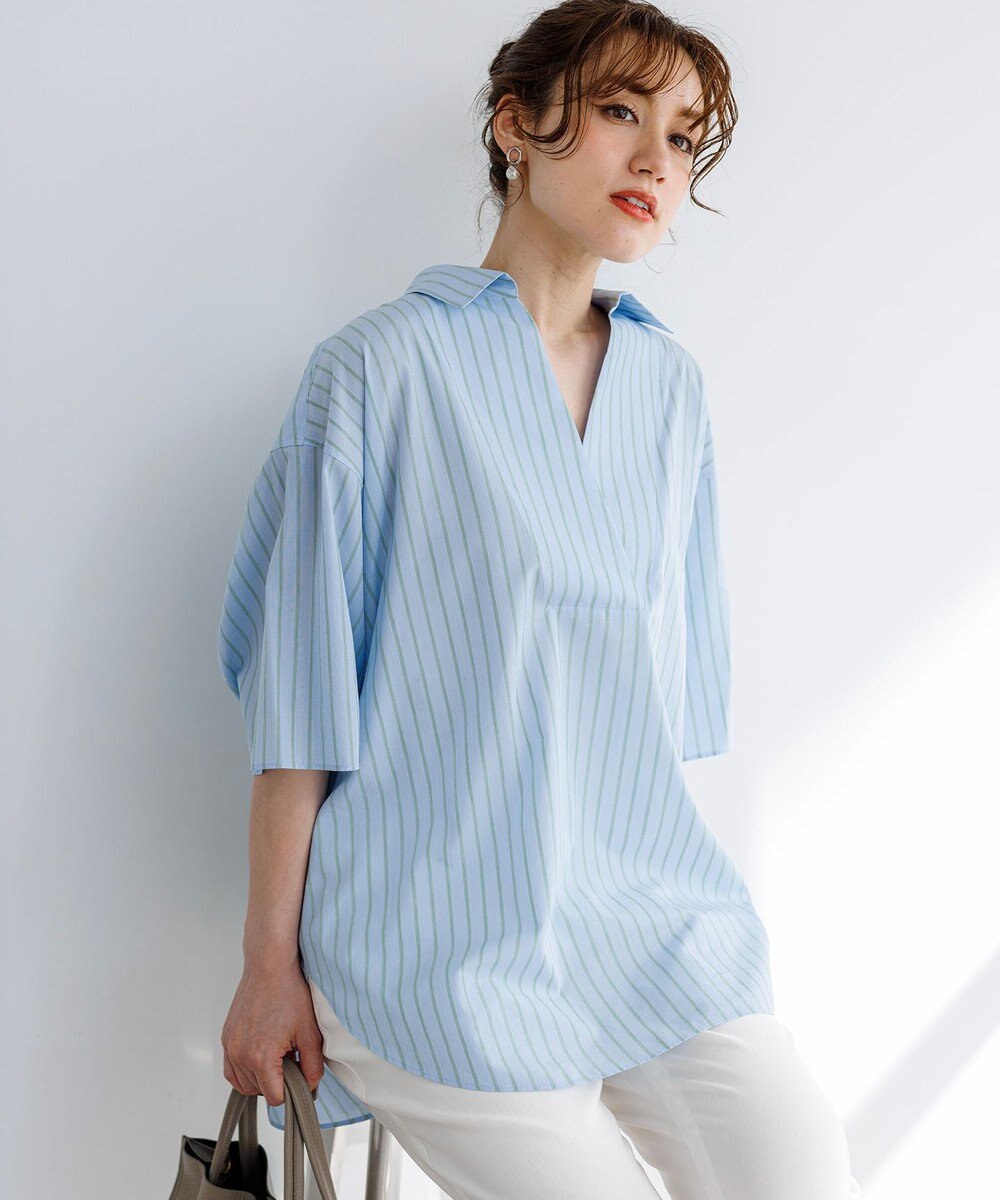 23区 L 【Lサイズ限定】リラックスシルエット スキッパーシャツ 
