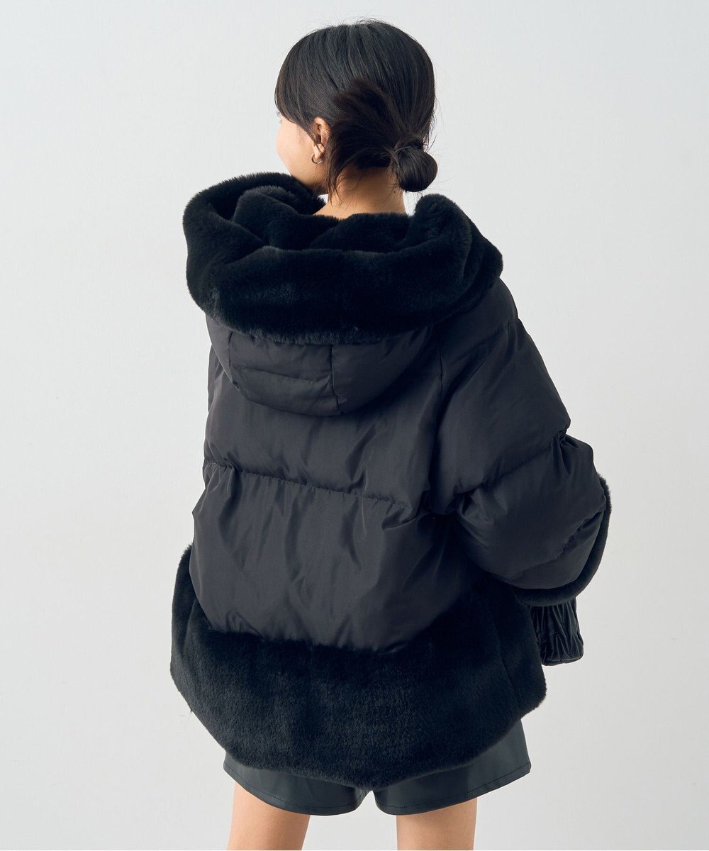 earth music&ecology フードファー中綿ショートコート 