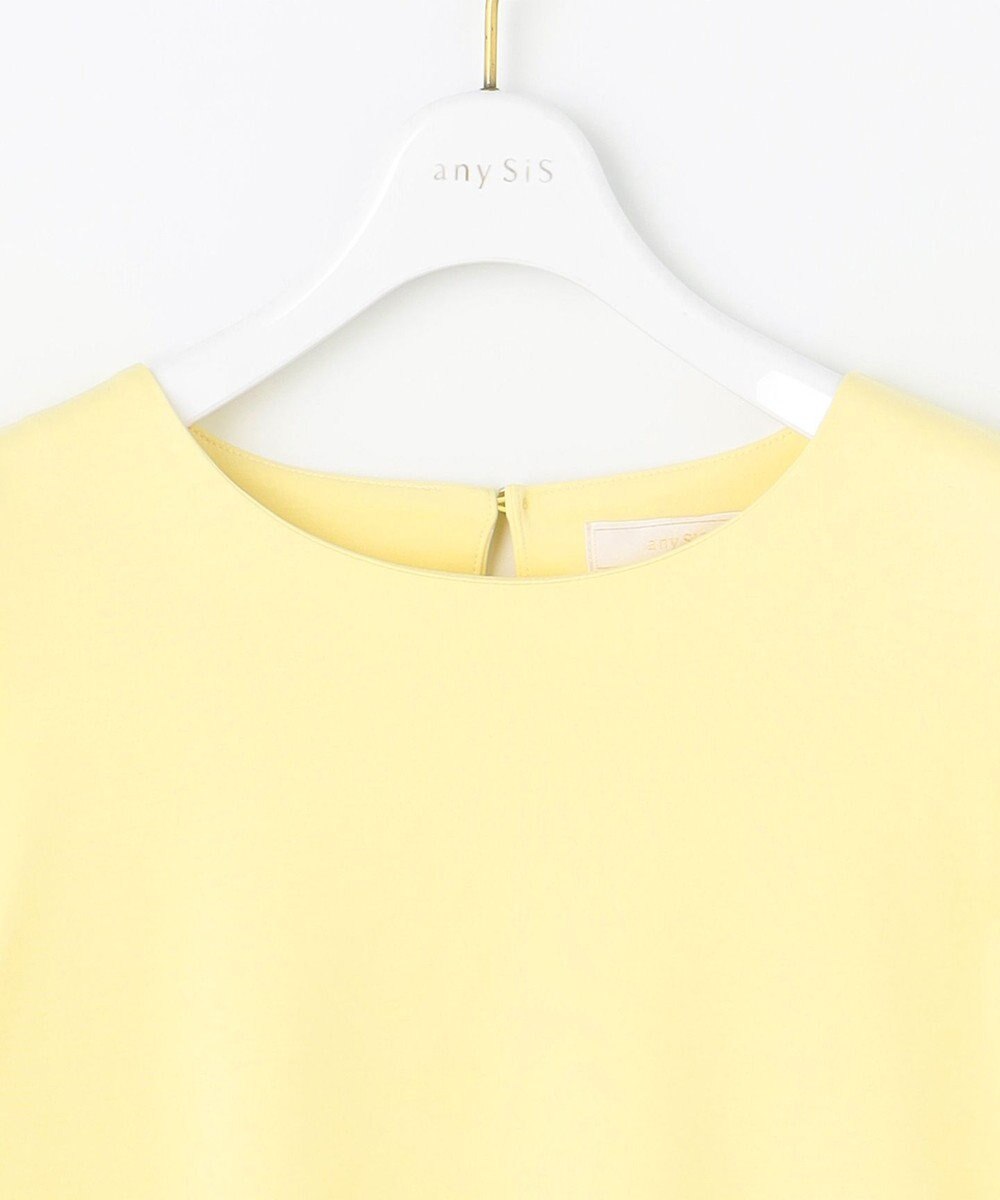 ANY SIS S 【撥水・汗ジミ防止・UVケア・洗える】スーピマスムース 袖タック Tシャツ 