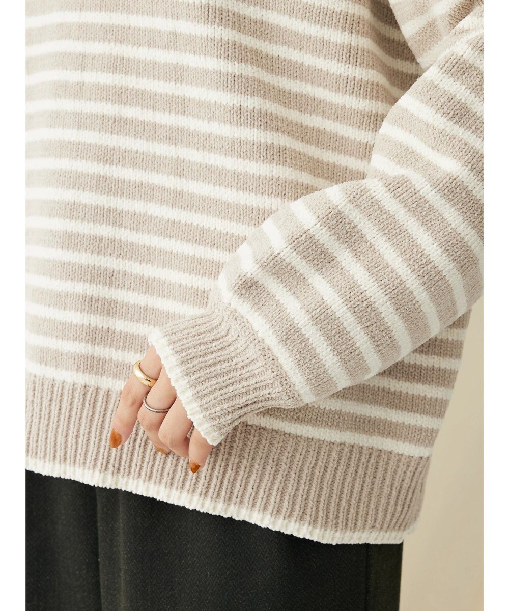 CRAFT STANDARD BOUTIQUE 洗えるモールニットボーダープルオーバー 