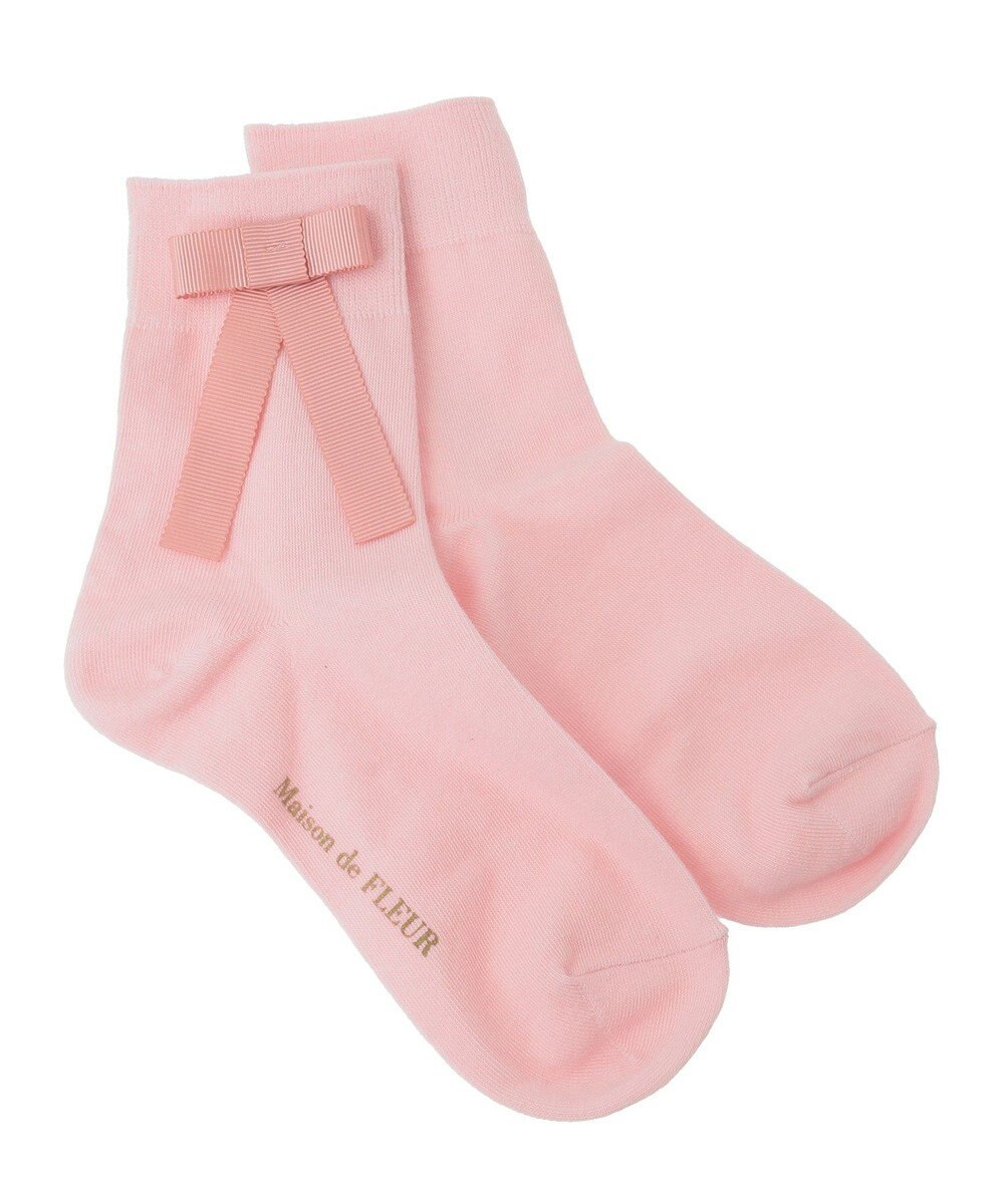 Maison de FLEUR グログランリボンソックス 
