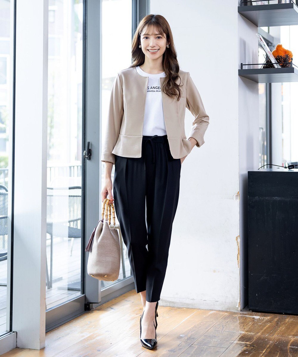 Tiaclasse 【新色追加・洗える】ノーカラーカットソージャケット 