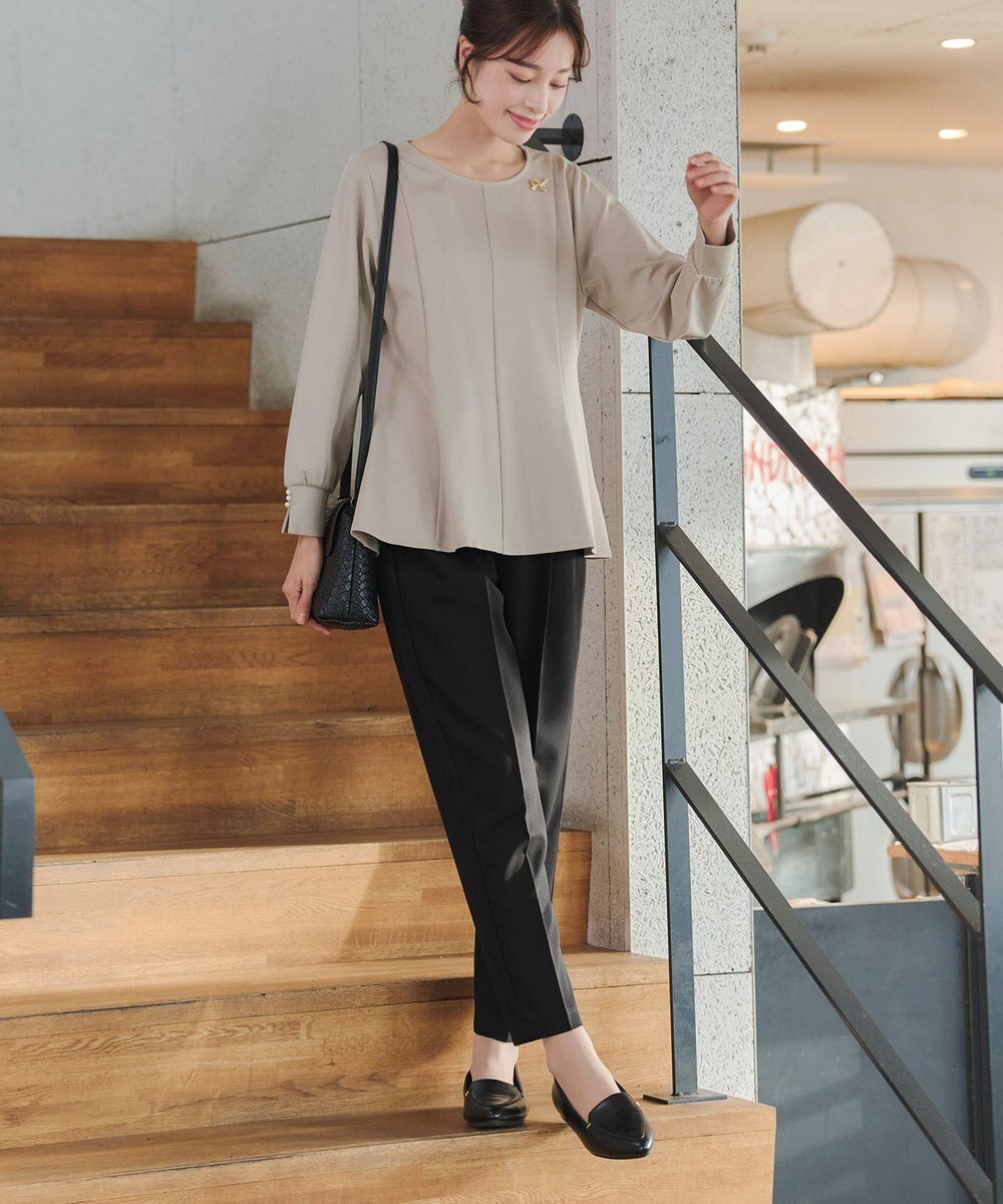 Tiaclasse 【小倉優子さん着用・洗える】カラーテーパードパンツ 