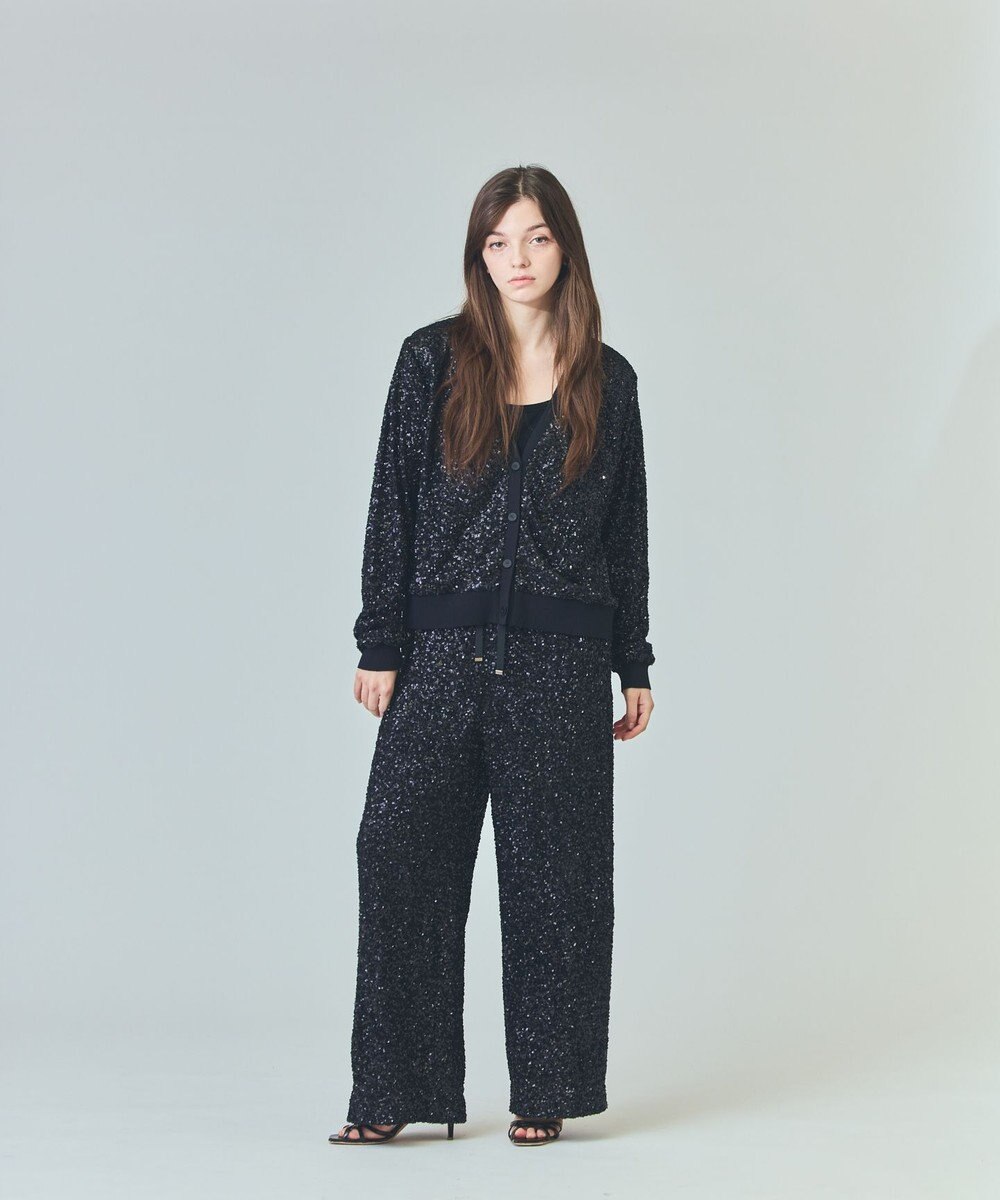 GRACE CONTINENTAL スパンコールニットパンツ 