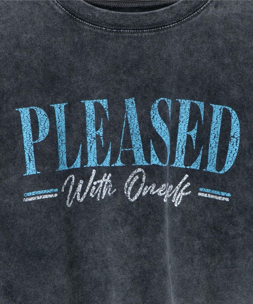 WEGO 【洗える】ヴィンテージウォッシュロールアップショートTシャツ 