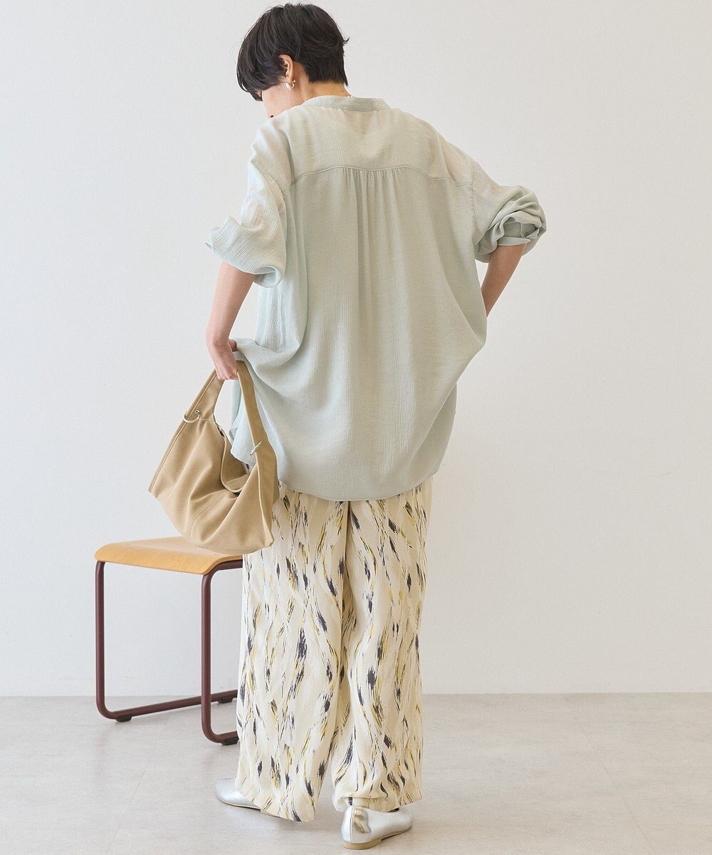 AMERICAN HOLIC 楊柳バンドカラーシャツ 