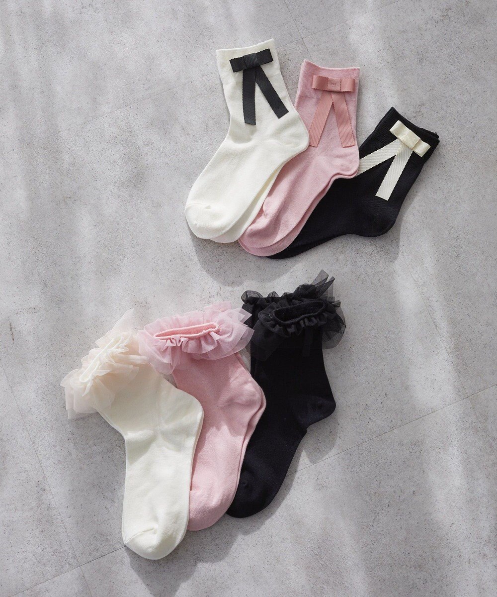 Maison de FLEUR グログランリボンソックス 