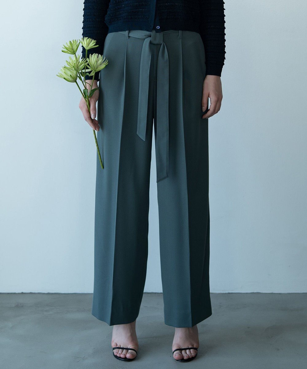 自由区 【カトリエムブーケ】Beau pantalon de forme デザインタックワイドパンツ 