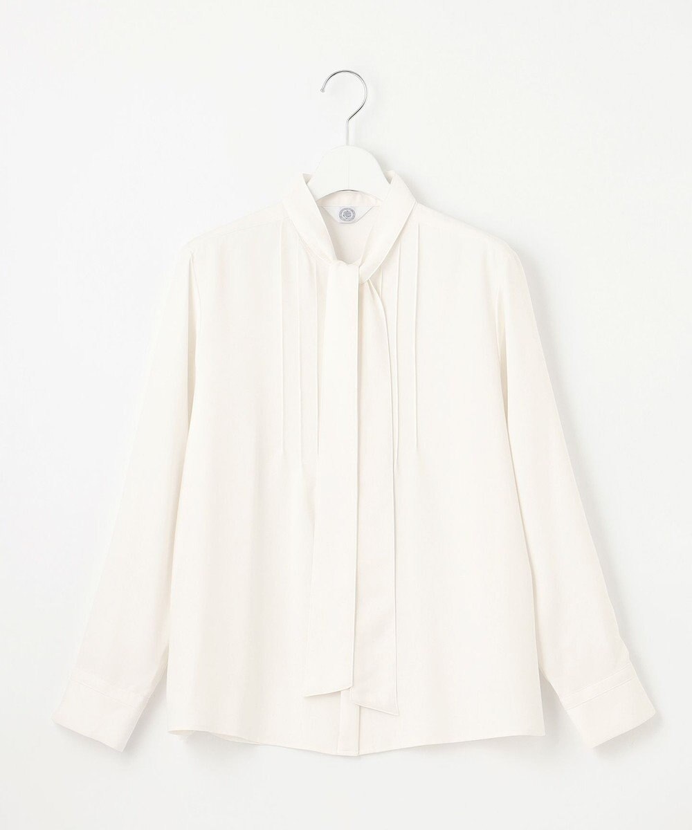 J.PRESS LADIES 【レイヤードスタイルに】ヌーディスバックサテン ボウタイ ブラウス 