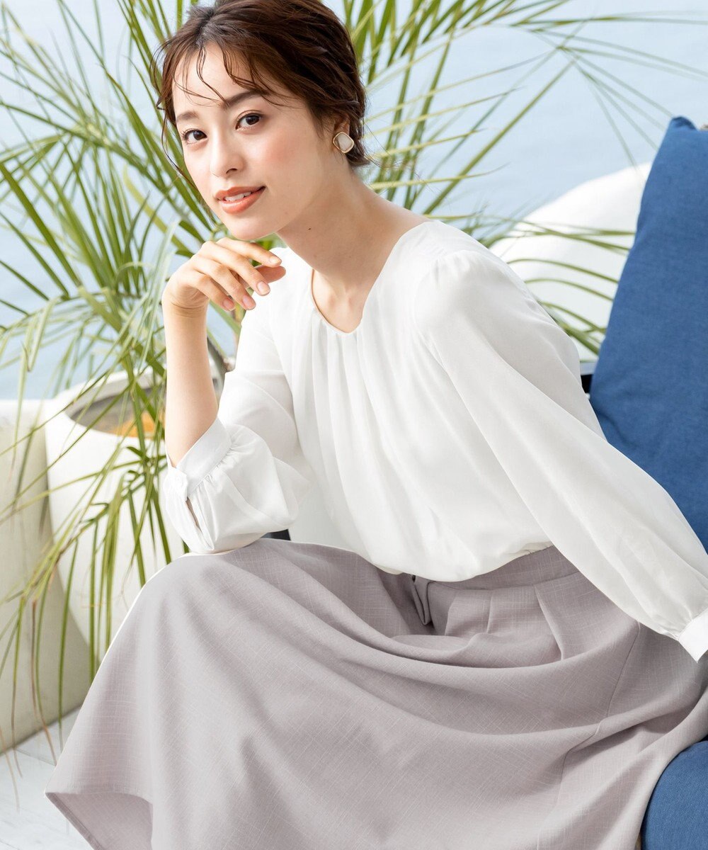 Tiaclasse 【洗える】ブラウスドッキングツイードワンピース 