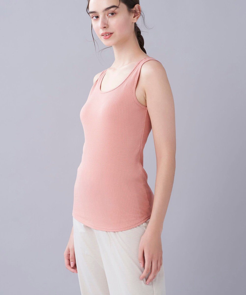 une nana cool 綿100% リブ編みコットン タンクトップ 