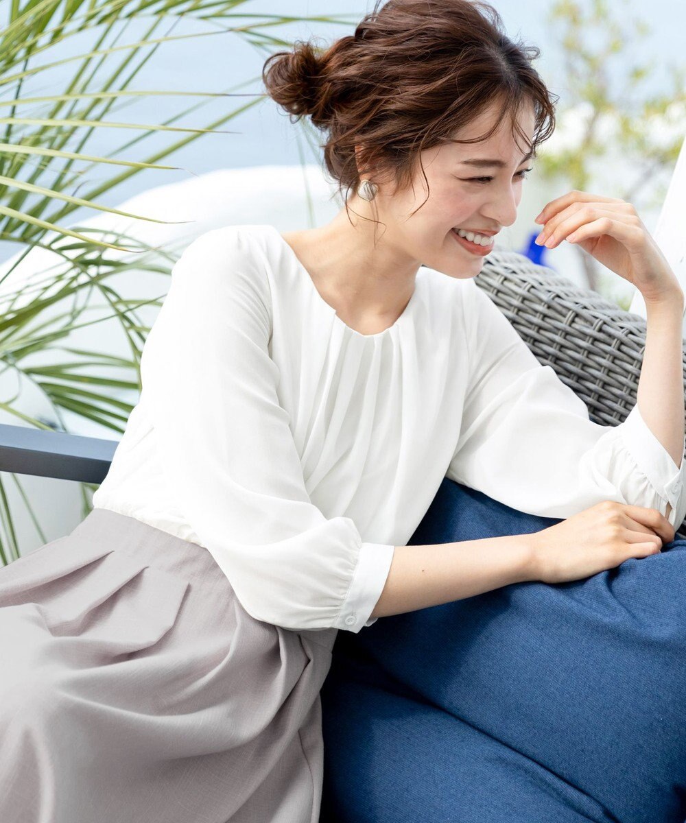 Tiaclasse 【洗える】ブラウスドッキングツイードワンピース 