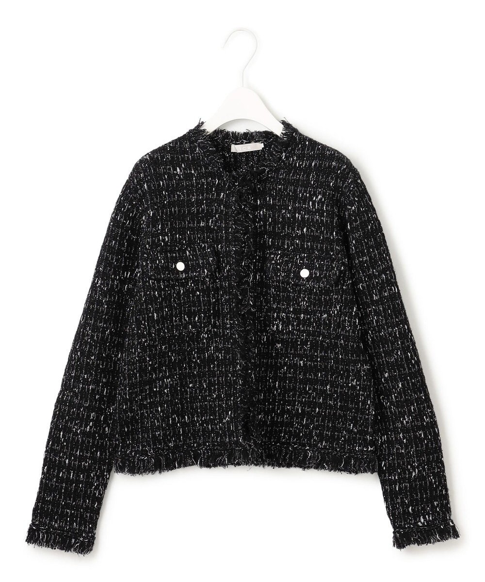 ICB L ルレックスニットツイード カーディガンジャケット 