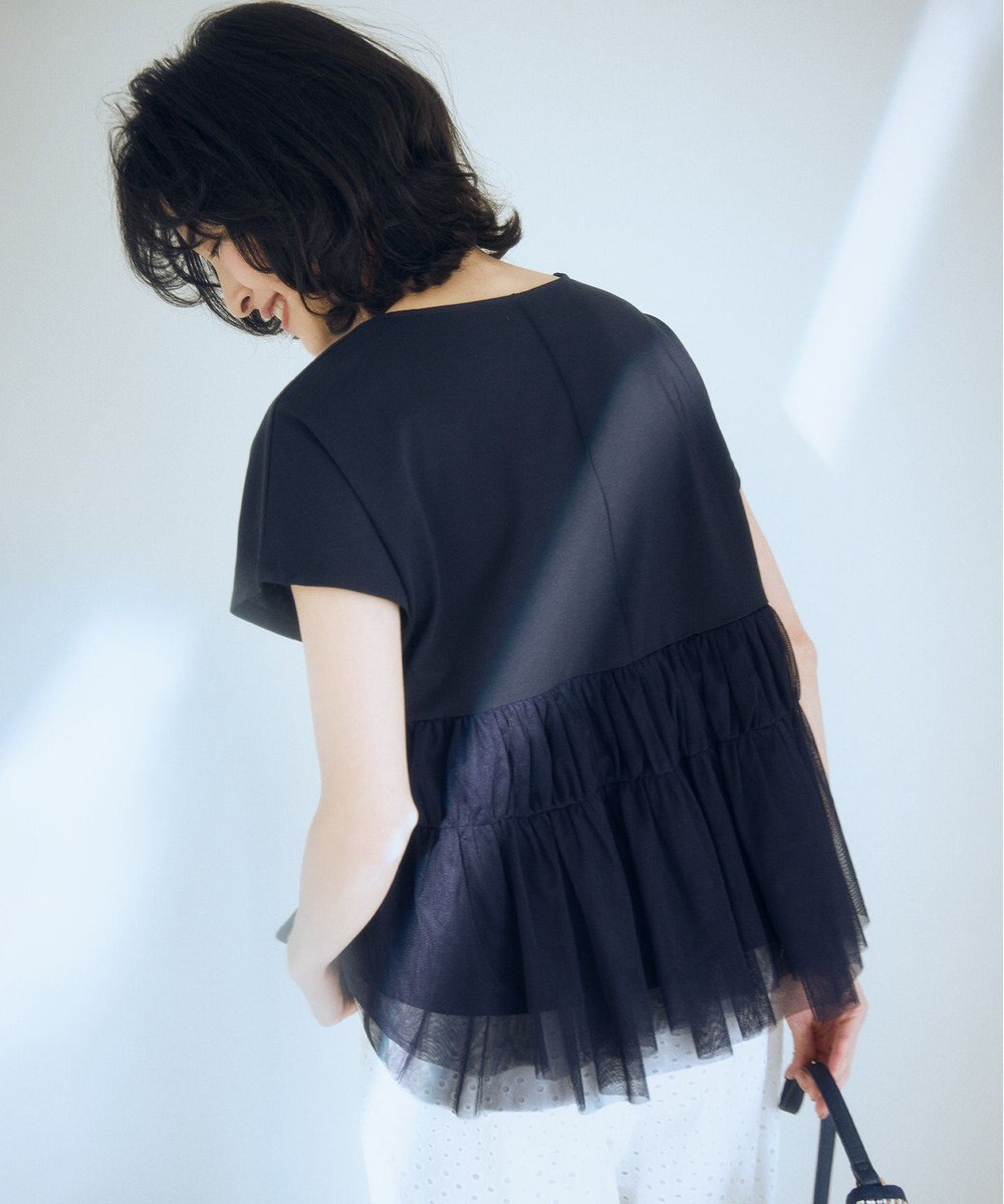 組曲 GIZAコットンチュールコンビ カットソー 