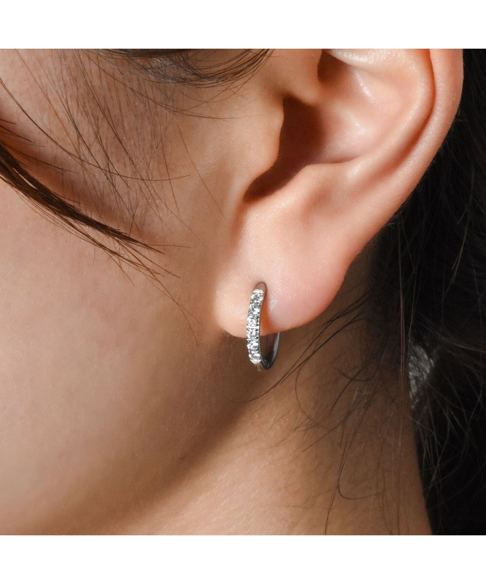 blancotokyo 【金属アレルギー対応】ジルコニアフープピアス CLARA 