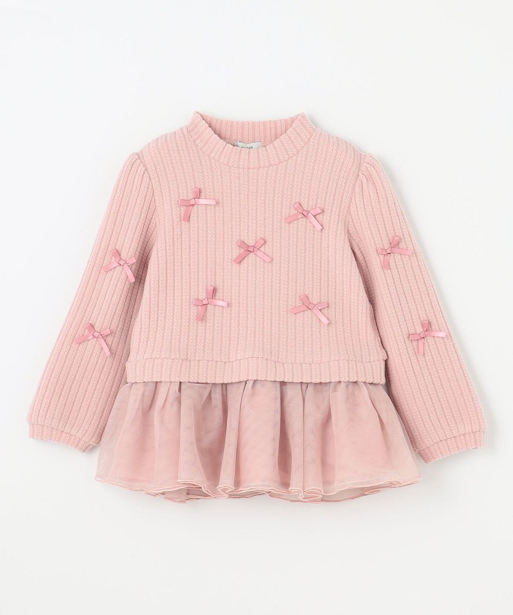 ANY KIDS ふくれジャガードリボンチュニック 