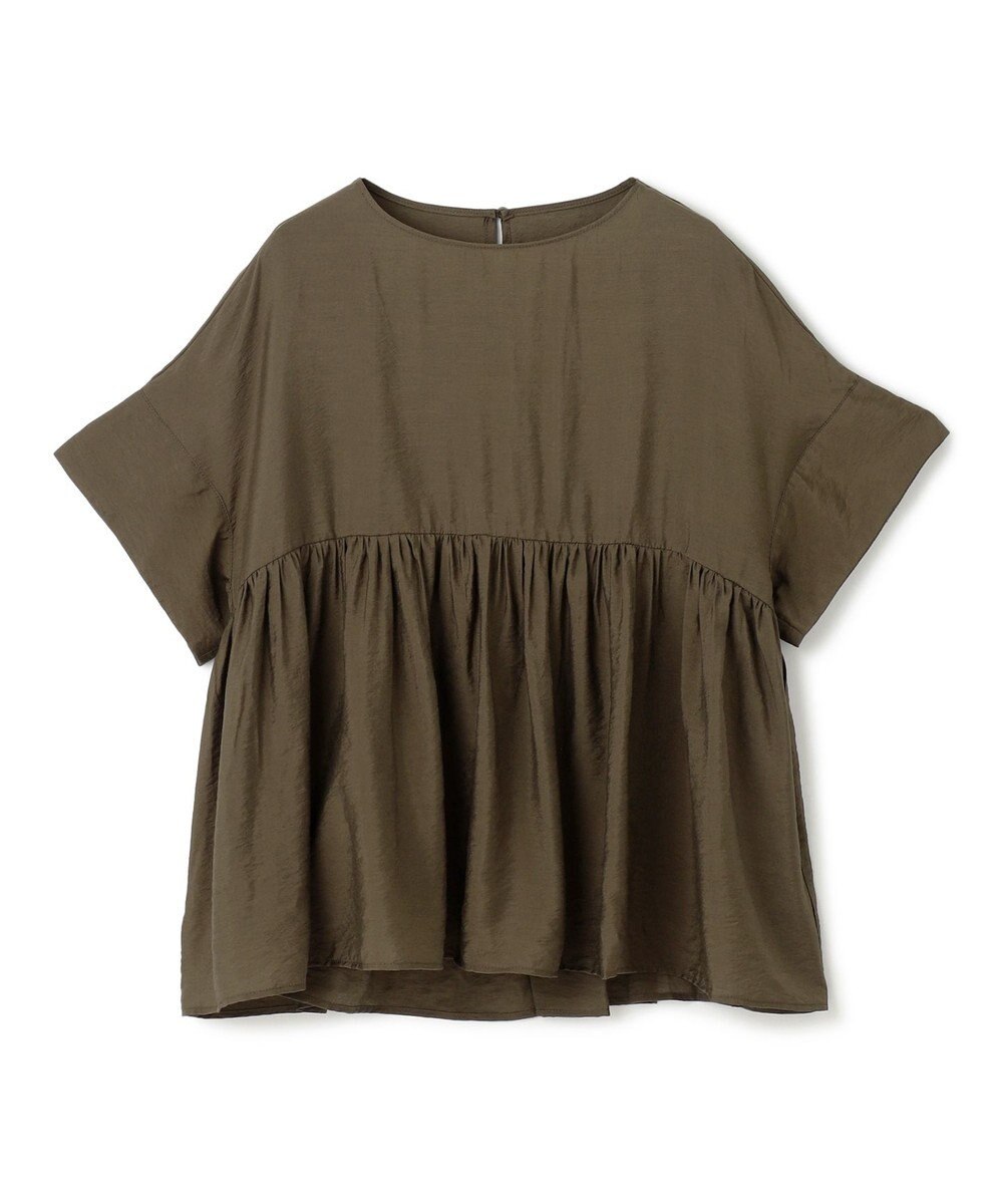 UNFILO ヴィンテージシアー ギャザーペプラムブラウス 