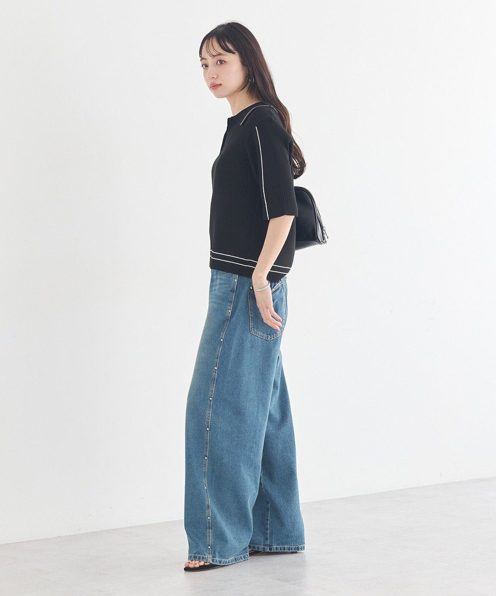 earth music&ecology ラインカラーポロニット 