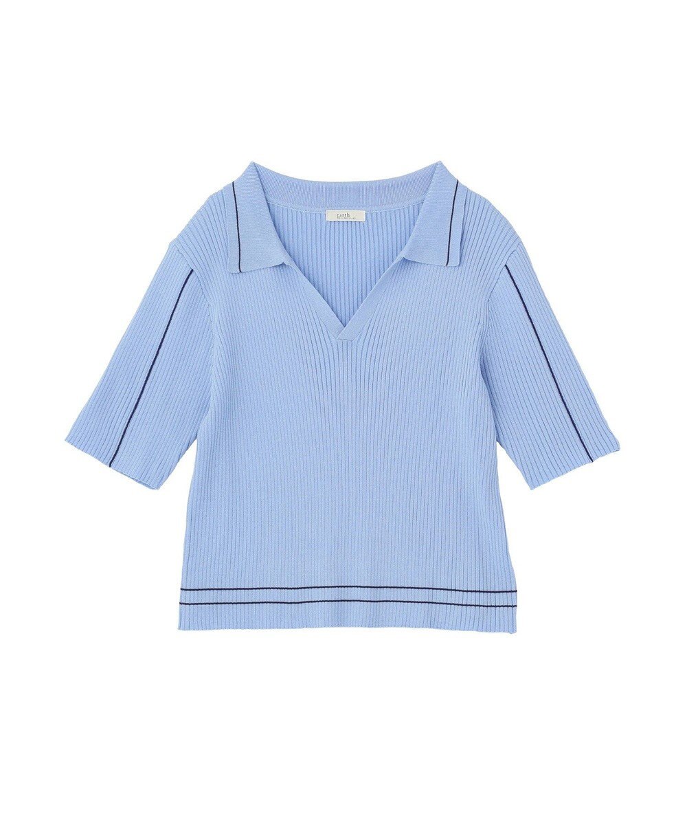 earth music&ecology ラインカラーポロニット 