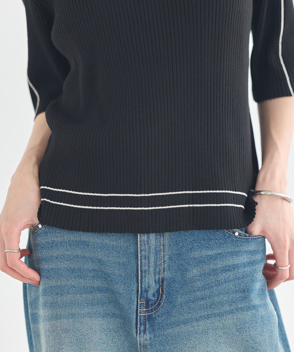 earth music&ecology ラインカラーポロニット 