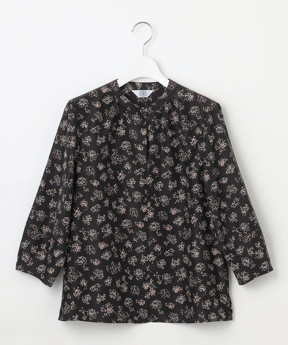 J.PRESS LADIES S 【洗える】ラインフラワープリント ブラウス 