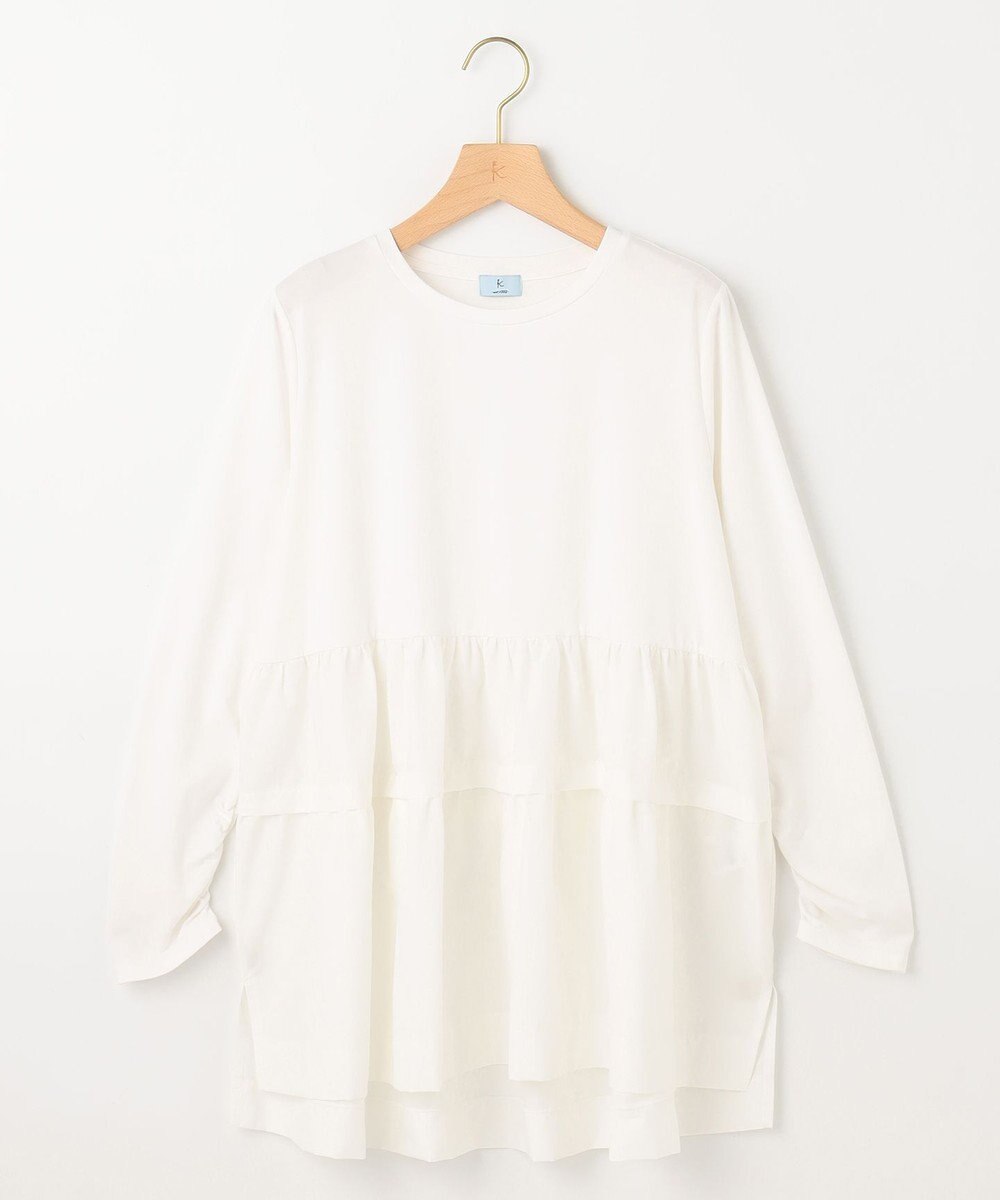 組曲 ストレッチ天竺ティアード ロングＴシャツ 