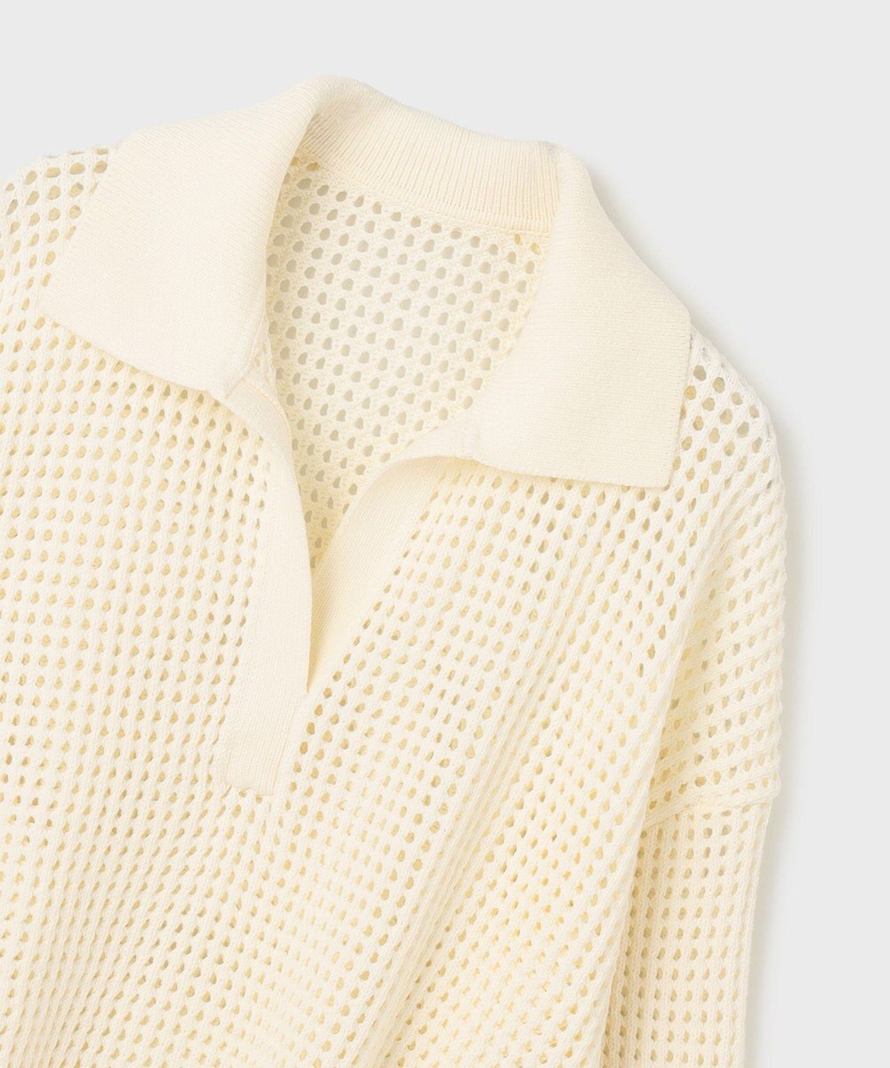 GRACE CONTINENTAL メッシュVネックニットトップ 