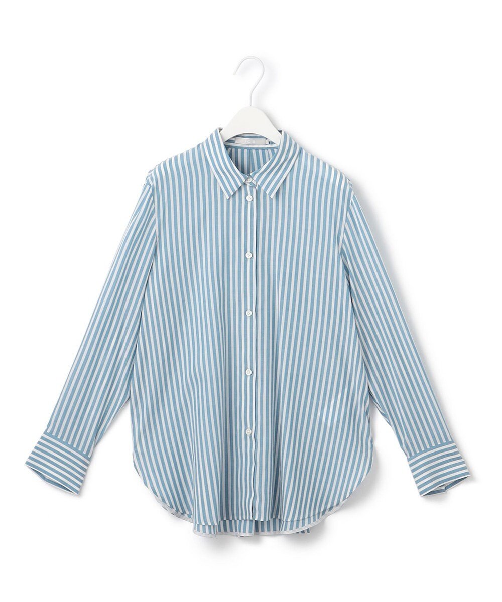 ICB 【接触冷感・洗える】 キュプラローンストライプ シャツ 