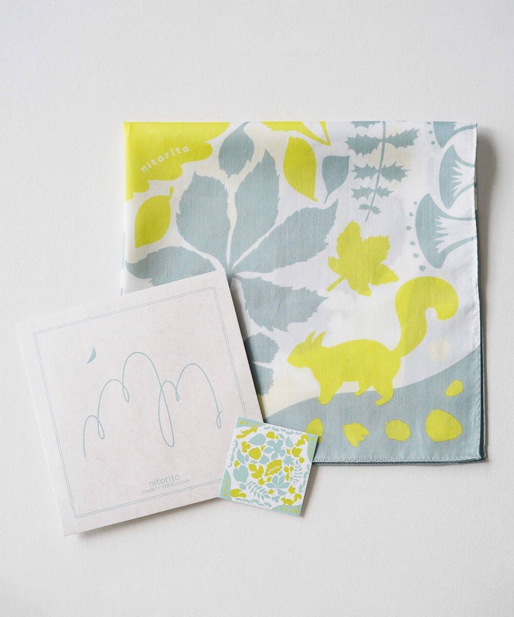 nitorito 【UNISEX】ギフトパッケージ&ステッカー付 落ち葉のブーケ ハンカチ スカーフ 