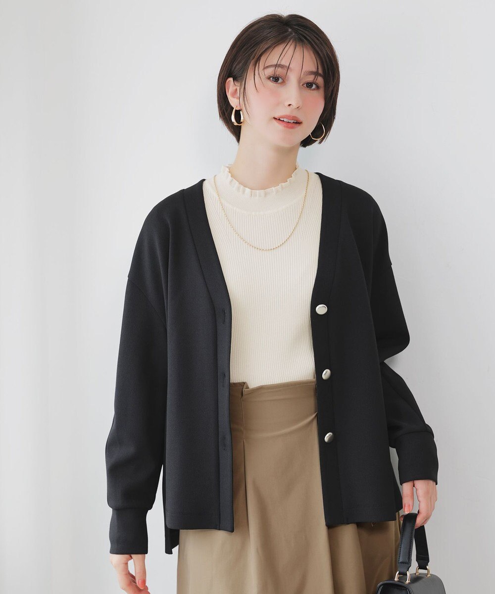 ANY SIS L カットジョーゼット カーディガン 