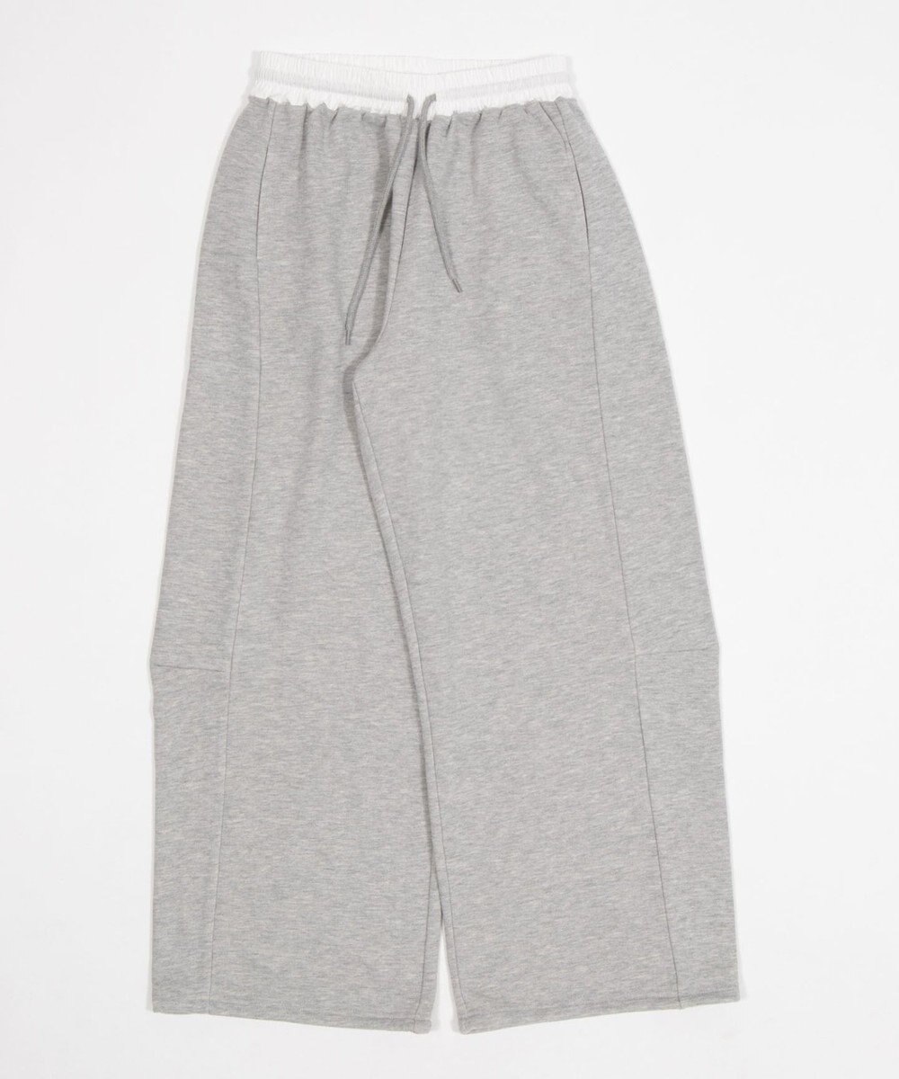 WEGO 【ウエストゴム/SMサイズ展開】カーブデザインスウェットパンツ 