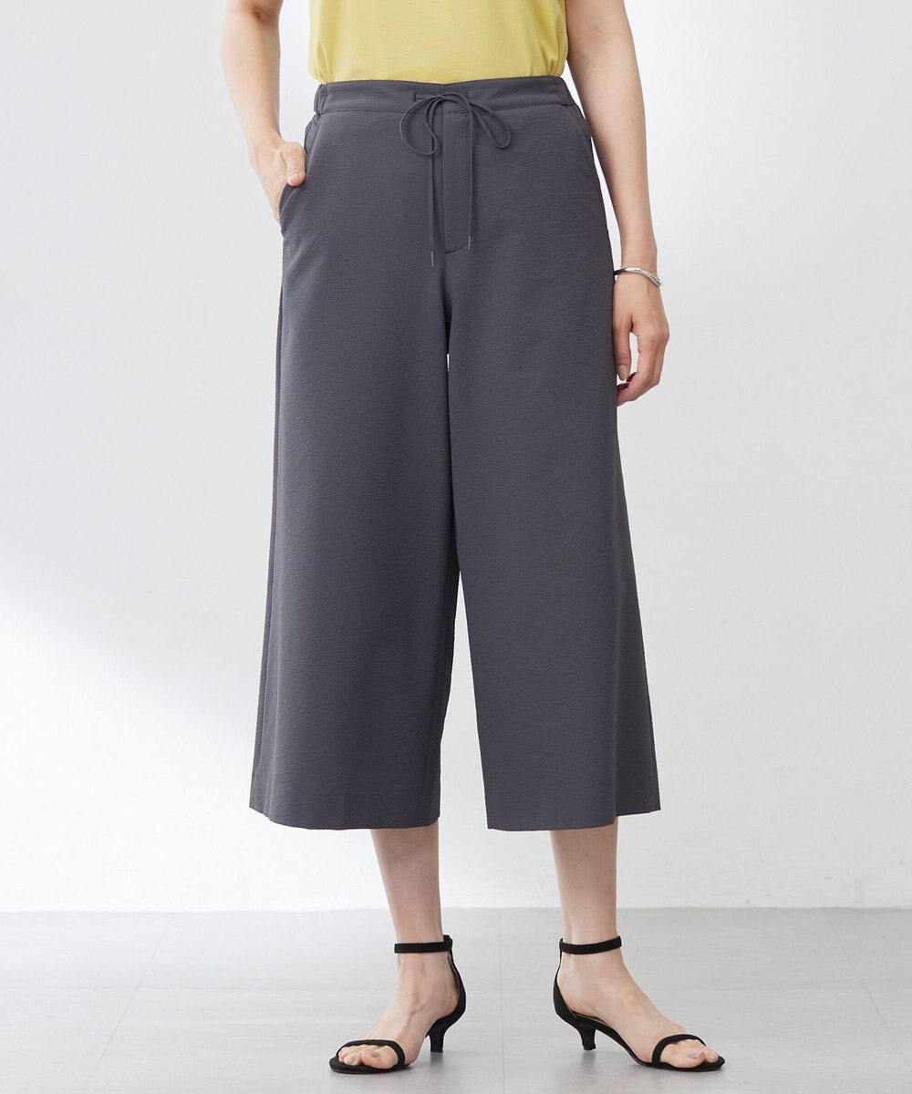 J.PRESS LADIES S 【洗える・吸水速乾】DRYライトサッカー クロップド パンツ 