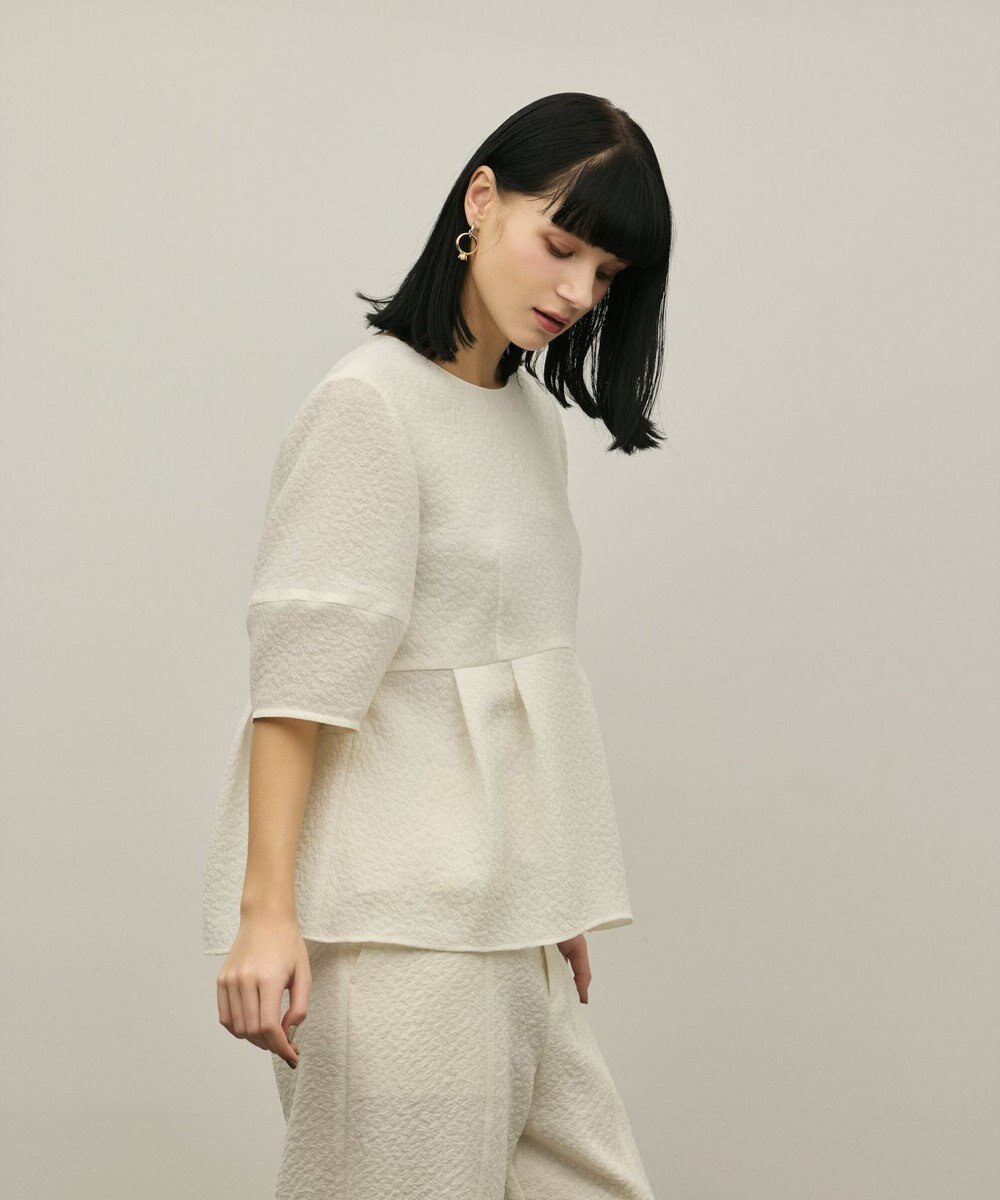 GRACE CONTINENTAL オーガンジージャガードトップ 