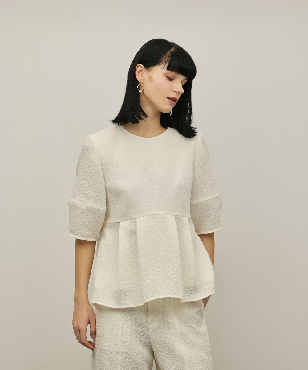 GRACE CONTINENTAL オーガンジージャガードトップ 