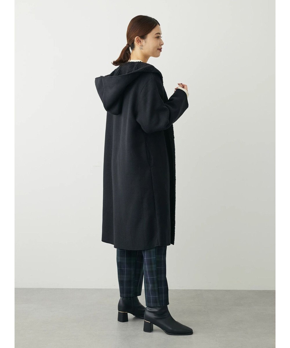 Green Parks フード付き裏ボアロングコーディガン 