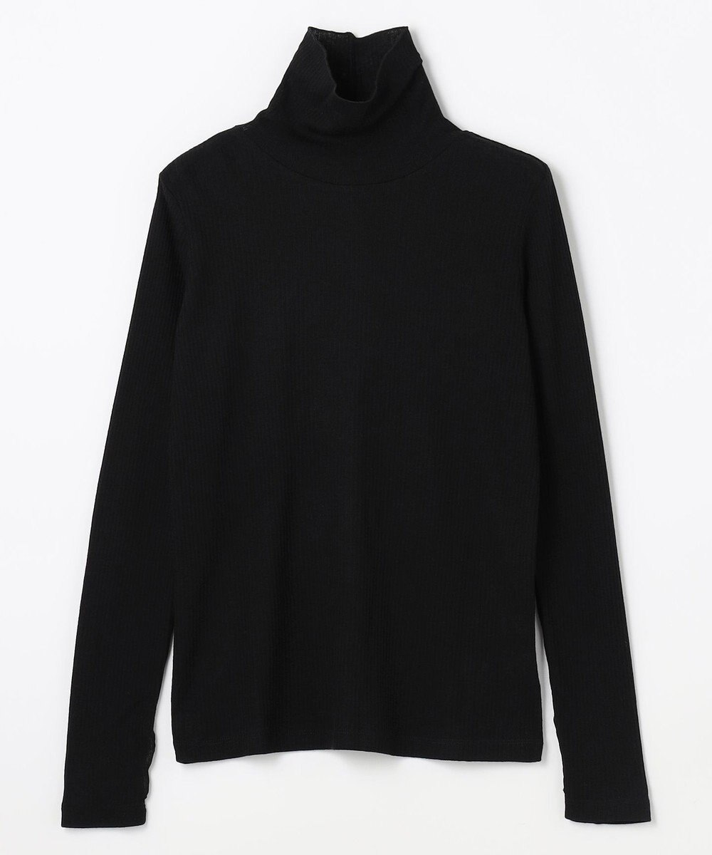 ANY L ウール混リブタートルネックカットソー 