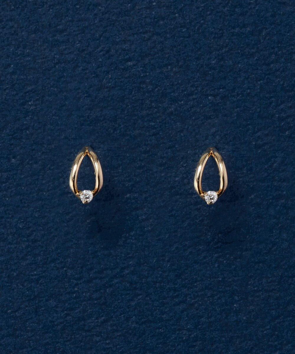 Phoebe 【K10】リーフダイヤモンドピアス　ゴールド 