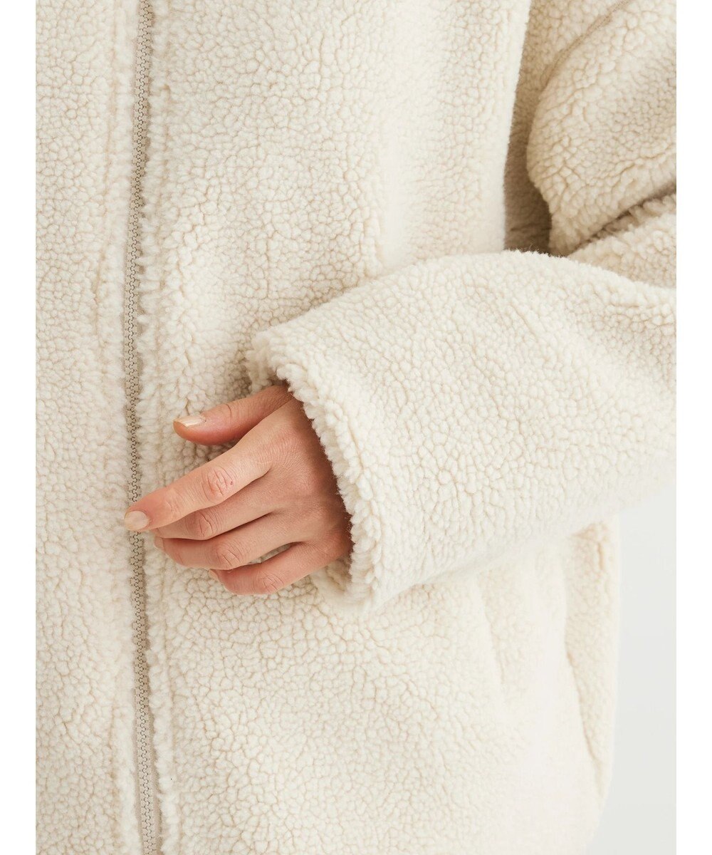 Green Parks スタンドカラーボアブルゾン 