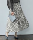 自由区 L 【洗える】スラブチェックプリント スカート