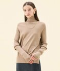 BEIGE， 【洗える】WILLOW / サムホールハイネックニット