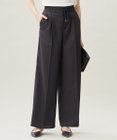 自由区 L 【17号サイズまで展開・カタログ掲載・接触冷感・UVケア・洗える】フルダルスパンマイクロピーチワイドストレート パンツ