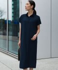 ICB L 【WEB限定】FluidBackSatin ニット衿シャツワンピース