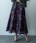 自由区 【カトリエムブーケ】フラワープリントフレアスカート