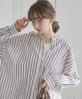 WEGO 着丈が選べる オーバーサイズ バンドカラー シャツ / ストライプ / 無地