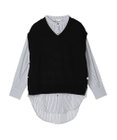 CRAFT STANDARD BOUTIQUE 【洗える】ニットベスト+バンドカラーシャツ-SET