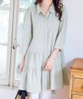 Tiaclasse L 【洗える】1枚で大人華やぐ2段ティアードシャツチュニック